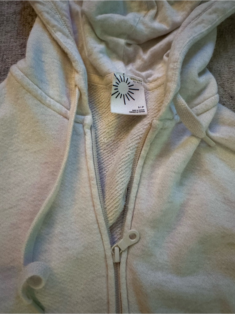 OFFLINE By Aerie Keep It 100 Terry Full Zip Hoodie, Heathered Frost - Picture 5 of 14